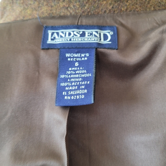 EUC Lands' End Brown Wool Jacket, size 6 - Picture 4 of 8